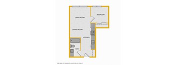 The Rise on Madison Apartments 2D Floorplan - 1 bed 1 bath G 50