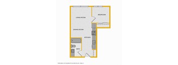 The Rise on Madison Apartments 2D Floorplan - 1 bed 1 bath H 60