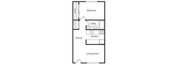 Wisteria Walk Apartments 1 Bed 1 Bath Floor Plan