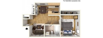 Park at Idlewild 3D floor plan 1x1