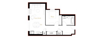 The George Besaw Apartments 1 Bedroom B Floor Plan