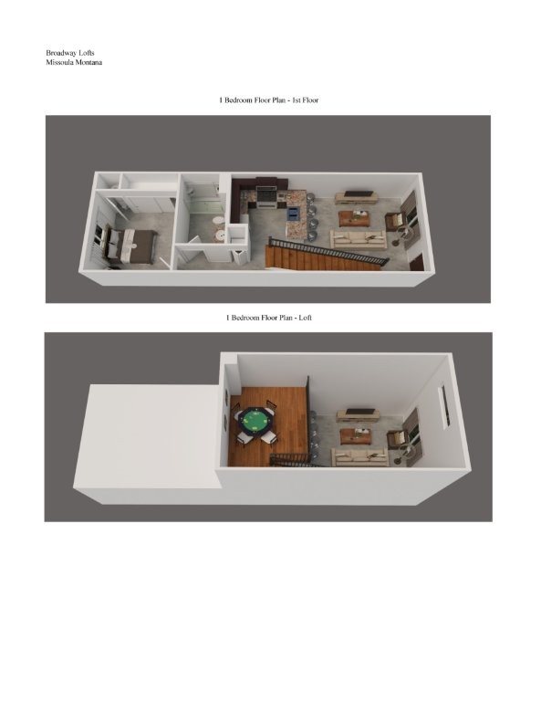 Two images of a dollhouse interior with the title