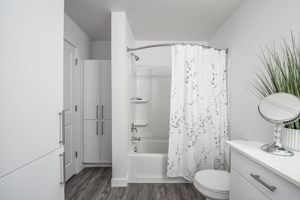 Rockpoint Apartments Bathroom Sink and Shower