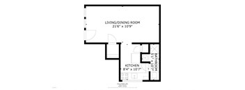 Creekside Apartments Studio 2D Floor Plan