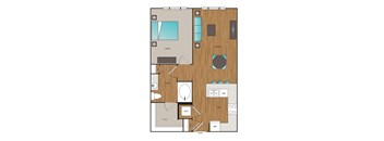 Main Street Flats Apartments 1x1 K Floor Plan