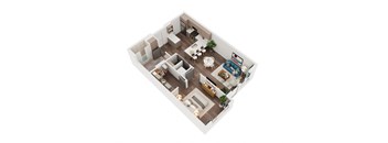 Voda Apartments 3D Floorplan 1-1