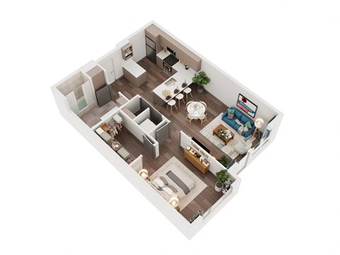 Voda Apartments 3D Floorplan 1-1