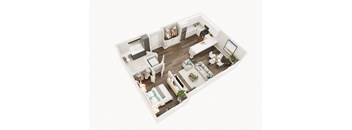 Lux Apartments Floor Plan One Bedroom One Bathroom F