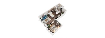 Voda Apartments 3D Floorplan 1-3
