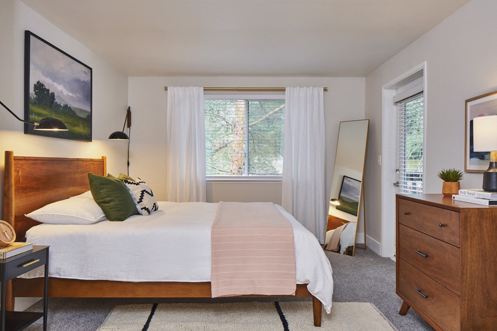 Echo Mountain Apartments Model Bedroom and Window