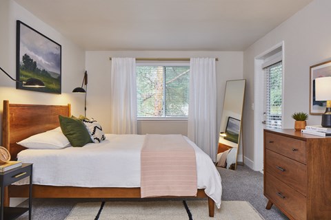 Echo Mountain Apartments Model Bedroom and Window