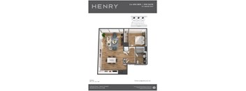 Henry Apartments 1 Bedroom 1 Bath C 3D Floor Plan