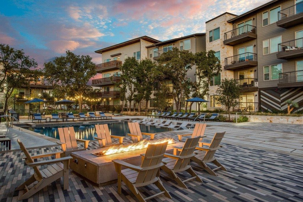 Astra Avery Ranch Pool and Clubhouse with Firepit
