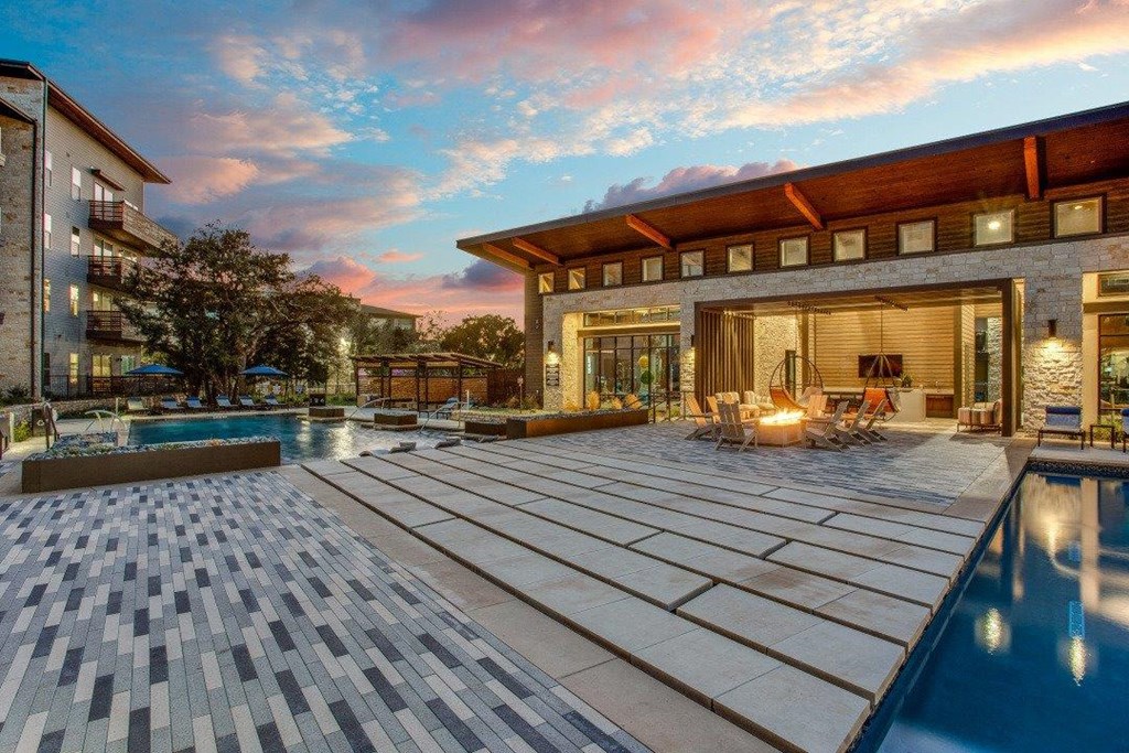 Astra Avery Ranch Pool and Clubhouse with Firepit