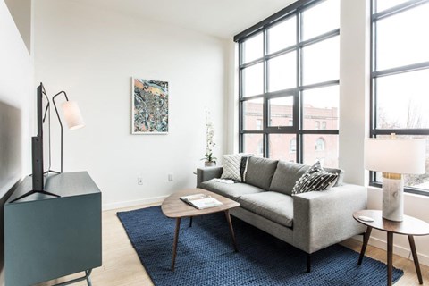 230 Ash Apartments Model Living Room