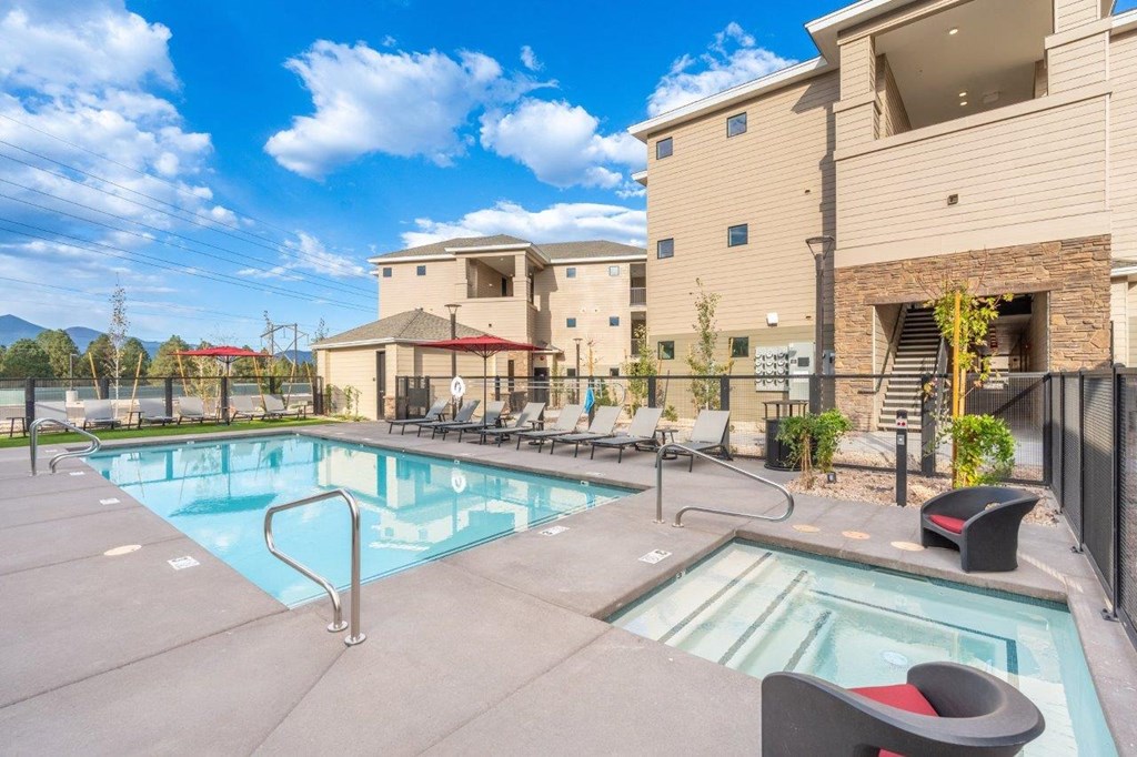 the swimming pool at our apartments