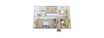 1B Floor Plan at Icon on Pima, Tucson, 85712