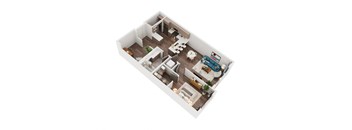 Voda Apartments 3D Floorplan 1D-1