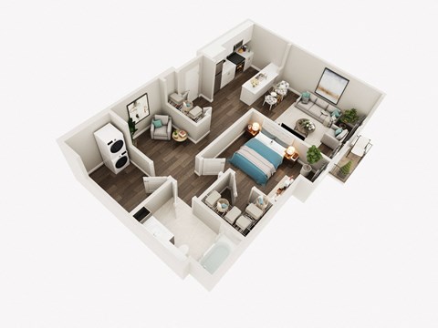 LUX Apartments 1D 1D Floor Plan
