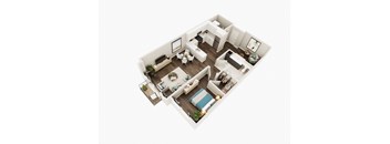 LUX Apartments 1D 1E Floor Plan