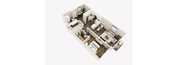 LUX Apartments 1D 1F Floor Plan