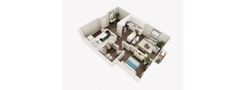 LUX Apartments 1D 1G Floor Plan