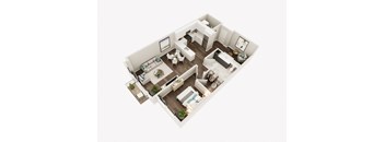 Lux Apartments Floor Plan One Bedroom One Bathroom With Den K