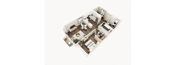 Lux Apartments Floor Plan One Bedroom One Bathroom With Den M