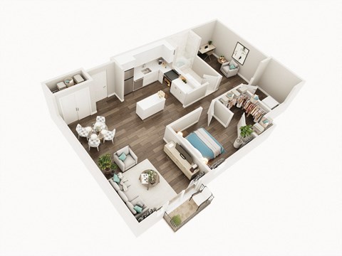 Lux Apartments Floor Plan One Bedroom One Bathroom With Den N Lux Apartments Floor Plan One Bedroom One Bathroom With Den N