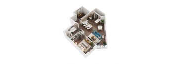 Voda Apartments 3D Floorplan 1D-2