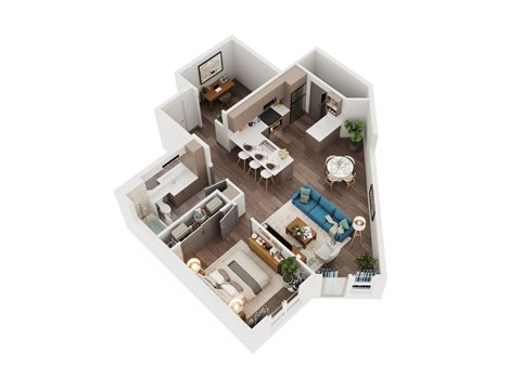 Voda Apartments 3D Floorplan 1D-2