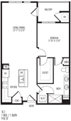 TriVista on Speer 1E1 Floor Plan