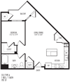 TriVista on Speer 1F0A Floor Plan