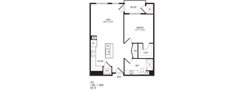 1G0 Floor Plan at TriVista on Speer, Colorado, 80204