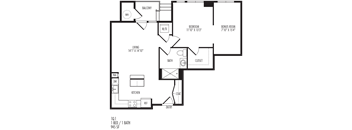 1Q1 Floor Plan at TriVista on Speer, Denver, CO