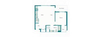 Bo Apartments 1x1 E Floor Plan