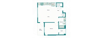 Bo Apartments 1x1 F Floor Plan