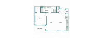 Bo Apartments 1x1 A Floor Plan