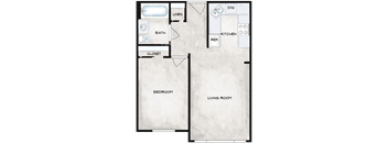 1b1b floorplan at Herbert Residential, Tucson, Arizona
