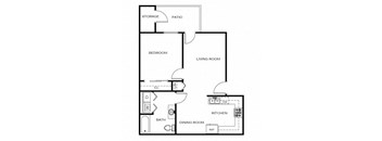 Spring Hollow One Bedroom One Bathroom Floor Plan