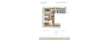 Liza Apartment 3D floor plan - 1x1 818 sqft