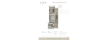 Liza Apartment 3D floor plan - 1x1 570 sqft