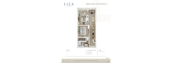 Liza Apartment 3D floor plan - 1x1 706 sqft