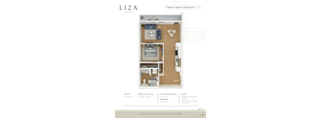 Liza Apartment 3D floor plan - 1x1 747 sqft