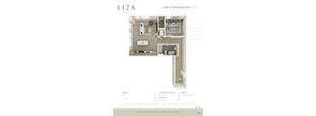 Liza Apartment 3D floor plan - 1x1 656 sqft