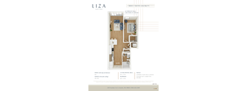 Liza Apartment 3D floor plan - 1x1 636 sqft