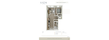 Liza Apartment 3D floor plan - 1x1 536 sqft
