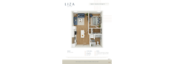 Liza Apartment 3D floor plan - 1x1 571 sqft