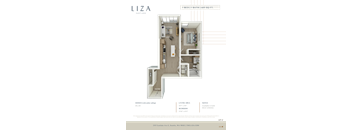 Liza Apartment 3D floor plan - 1x1 605 sqft