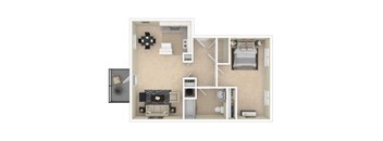 The Acres 1x1 Floor Plan